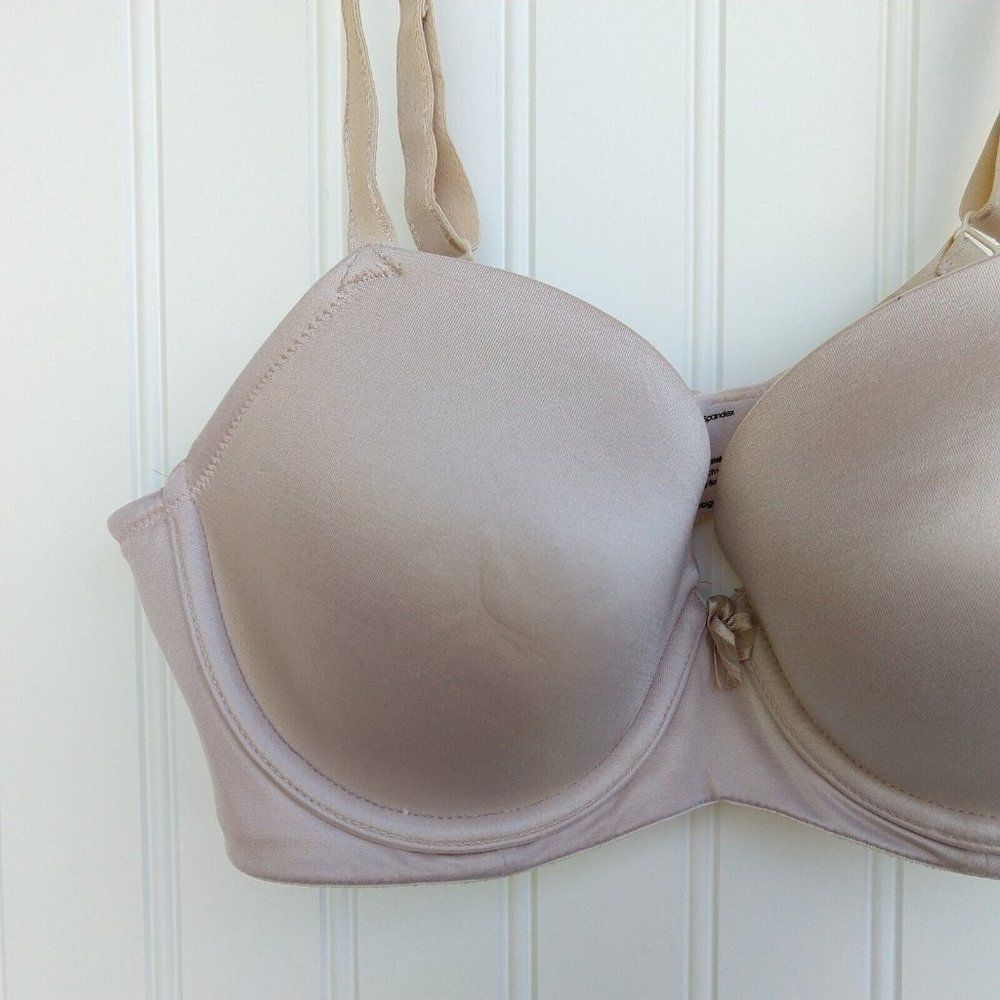 Soma Sensuous Sides Full Coverage Bra Size 32C Beige Sand Satin Underwire Lined - Picture 2 of 9